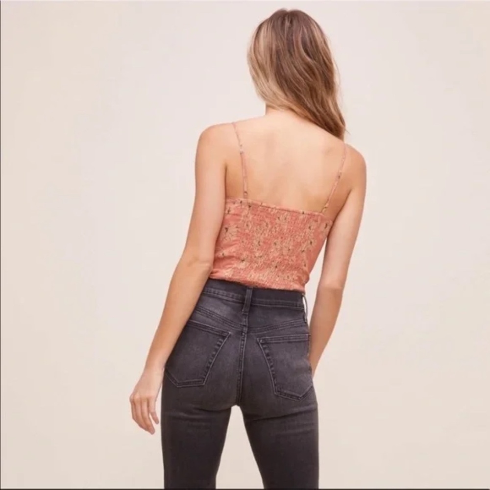 ASTR Floral Shirred Ruffle Cami Top - Picture 2 of 5